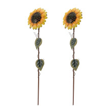 8Stk Outdoor Metall Sonnenblumen Steckstäbe Gelb Für Garten Deko