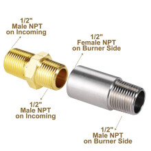 4X Liquid Propane Gas Fire Pits 1/2in Air Mixer Valve, Mixer Valve with High Capacity 90K BTU for Outdoor