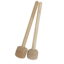 1Paar Percussie Drumstick Khaki Wolkop Steel Voor Podiumgebruik