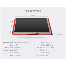 2X Series NX8048P070-011R 7.0Inch Resistive Touch HMI Display LCD Module Resistive Screen Without Housing