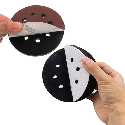 12 Peças 5 Polegadas (125 mm) 8 Furos Esponja Macia Interface Interface para Almofadas de Lixa e Discos de Lixa de Gancho e Laço para Polimento de 1