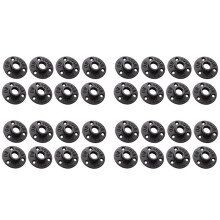 1/2 Inches Malleable Cast Iron Pipe Flange, 1/2 Inches Black Pipe Threaded Pipe Nipples, 32 Pcs