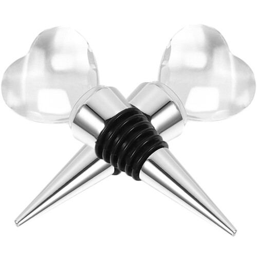 2Stk Robuster Legierungs-Weinverschluss in Silber Mit Kristall-Design 2