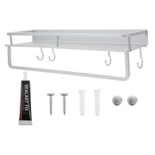 4Sets Wandhangers Badkamer Toilet Organizer Wit Aluminium Duurzaam