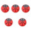 5St Kids Yo-Yo Speelgoed Rood Hout String Decoratief 5