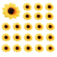 50Pcs Artificial Sunflower Heads Fabric Fake Sunflower Heads for Wedding Decoration Bridal Bouquet DIY Handicrafts