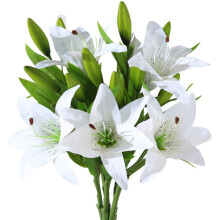 5 Piezas Flores de Lirio Artificiales Flores Artificiales del Ramo del Lirio Falso del Contacto Real para la DecoracióN Floral de la Boda Casera