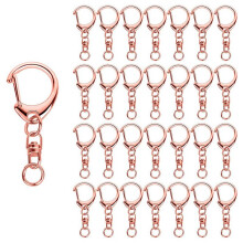 50 Pcs Rose Gold Keychain, Spring Snap Key Ring with Chain and Jump Rings, DIY Key Chain Parts for  Hanging Buckle