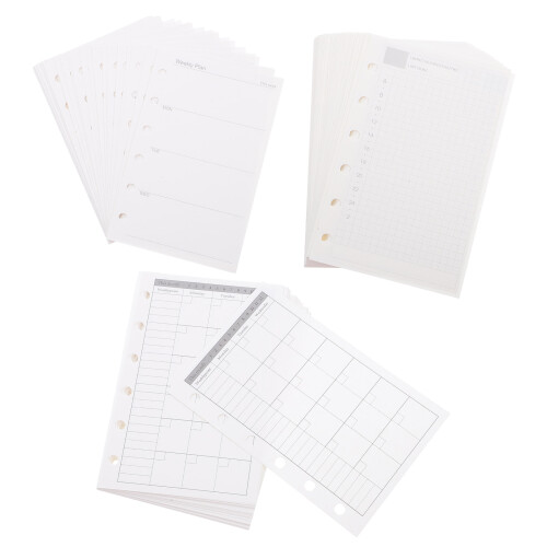 5St A7 Dagelijkse Wekelijkse Planner Navullingen Wit 6 Ring Pocket 2