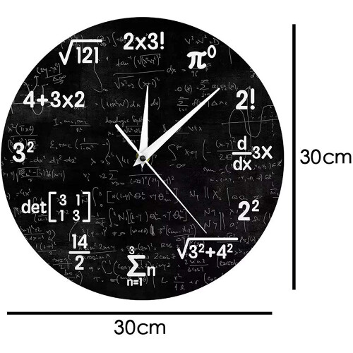Math Wall Clock,Mathematics Clock,for Kids Math Formulas Icons Wall Clock Classroom Decor,Gift for Teacher 1
