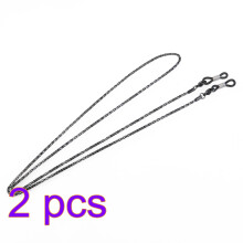 2St Zwarte Roestvrijstalen Eyeglass Holder, Slanke Ketting Stijl