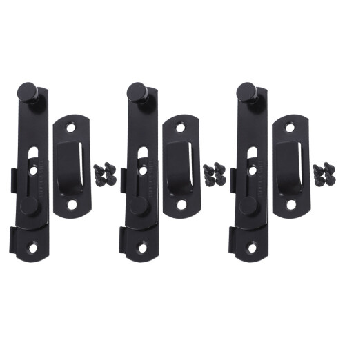 Locks Voor Deuren Bolt Latch Zwart RVS 3 Stuks