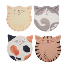 Posavasos de 4 Piezas, Posavasos de CeráMica Absorbente de Agua, Lindo Posavasos para Gatos, para Mesa de Café, Leche, Café, Bebida Caliente, Etc.