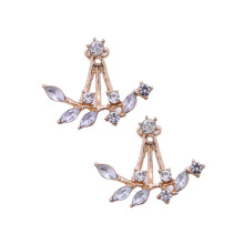 2Paare Goldene Doppelseitige Ohrringe Mit Für Damen Elegant