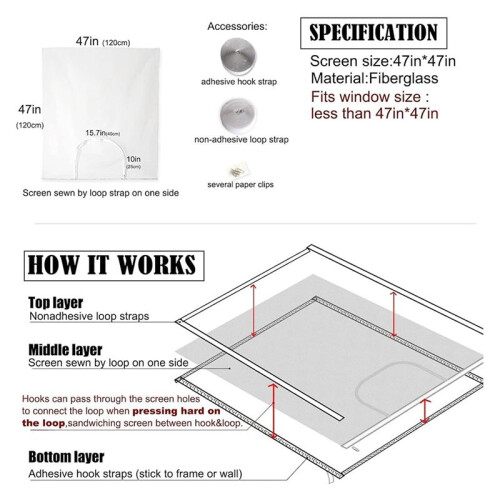 Adjustable Window Screen Replacement Kit with Zipper Opening,Keep Mosquitoes Out,Insect Protection  for Household 1