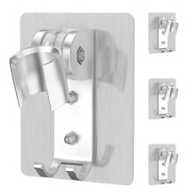 4St Universele Handdouchehouder Zilverkleur Aluminium Scheurbestendig