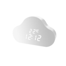 Sveglia Orologio Nuvola Orologio Comodino Snooze Piccola Sveglia Calendario Studente Luminoso LED Voce Digitale USB Orologio Casa A
