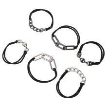 30Stk Schwarze Elastische Haargummis Damen Haarbänder Im Chain-Design
