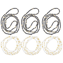 6Stk Elastische Bauchkette Glasperlen Sommer Beachwear