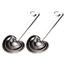 8Sets Silber Messlöffel Herzform Stapelbar