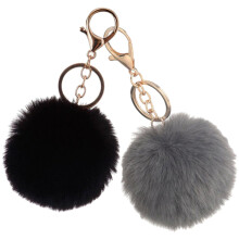 6 pompom schlüsselanhänger plüsch taschen rucksackanhänger