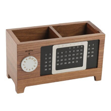 Holzkalender Stifthalter Multifunktionaler Schreibtisch-Organizer Schreibwaren Bleistift-Aufbewahrungsbox Fernbedienungs-Aufbewahrungsbox