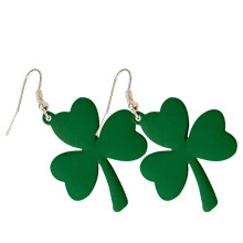 5Paare Grüne St. Patrick's Day Ohrringe Damen Silber Alloy Anhänger