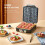 4-Slice Waffle Maker, 1600W Nonstick Iron, Compact Square Design, Double-Sided Heating with Indicator Lights EU Plug 6