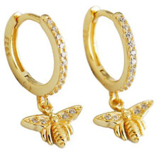 4Paare Creolen Ohrringe Golden Bienen Leicht Trendy