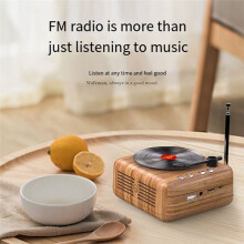 Manovo Portable Speaker Music Bass Speaker Outdoor Wireless Amplifier Subwoofer Speaker Radio Wood Grain