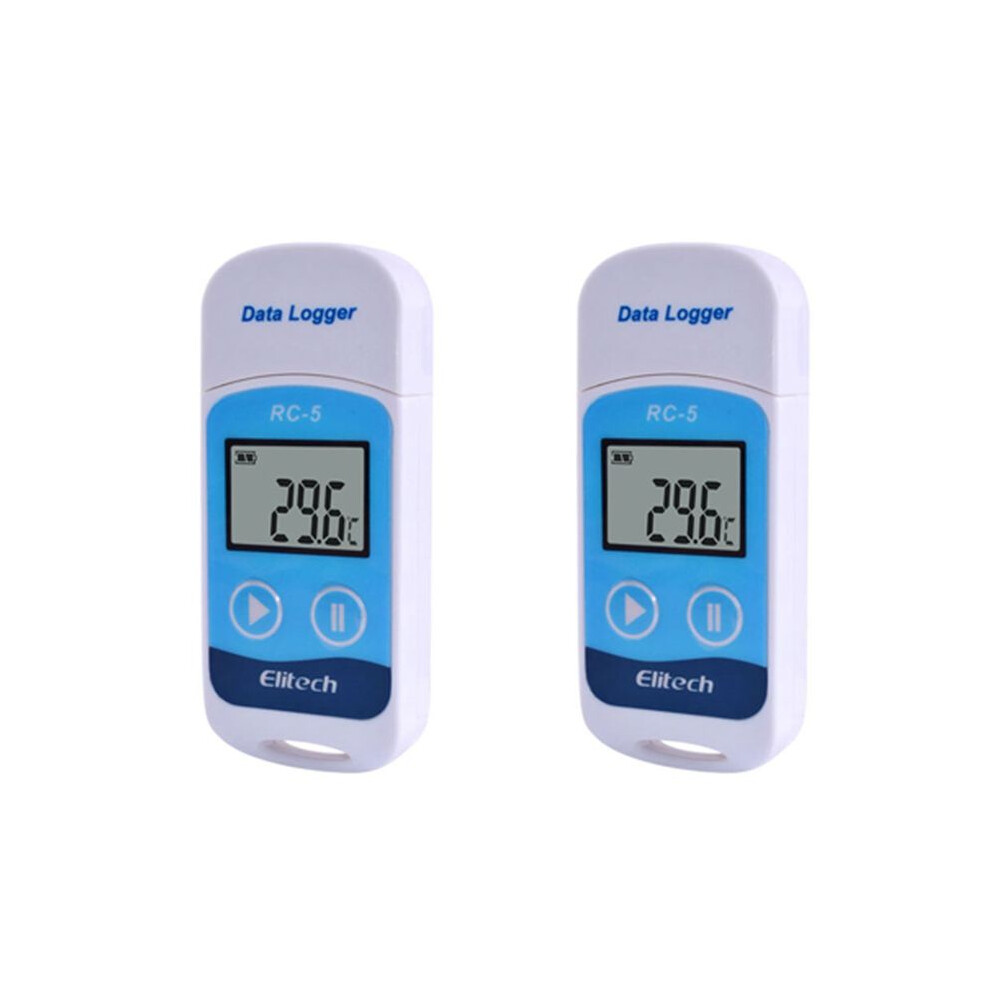 2X ELitech RC-5 High-Precision USB Temperature Data Logger for Warehouse Storage Refrigerated Transport Laboratory