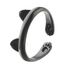 Stylish Cat Ears Shape Rings Adjustable Cat Ears Paws Animal-3
