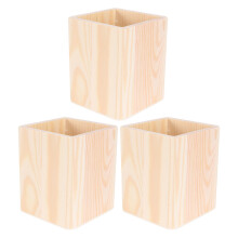 9Stk Unfertiger Holz Stiftehalter Beige Basteln Und Dekorieren