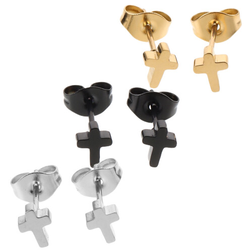15Paare Ohrschmuck Cross Studs Sets Für Piercing 2