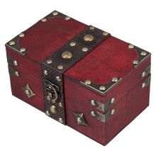 2Stk Rote Retro Holzschatullen Mit PU Schmuck- Und Aufbewahrungsbox