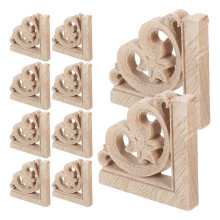 50Stk Holz-Applikationen Khaki Möbelschmuck