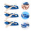 6Stk Kleine Blaue Bootsmodelle 11