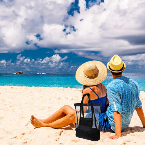 1Stk Mesh Strandtasche Robust Für Sommer Zubehör 2