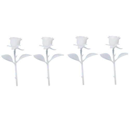 8Stk Mini Rose Ornament Weiß, Langlebiges Material, DIY Set