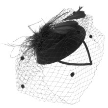 3Stk Braut Haaraccessoire Schwarz Beret Für Hochzeit