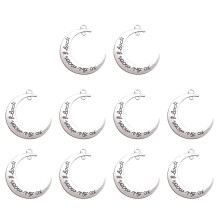 10Stk DIY Mond Charm Anhänger Silber Alloy Schmuck Zubehör Set