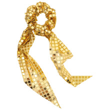 2Stk Goldene Stoff-Haarschleifen, Glitzernd, Für Damenhaare