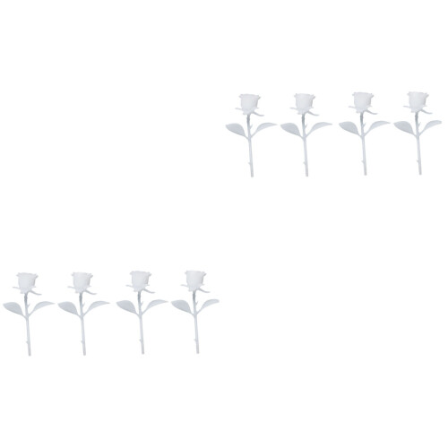 8Stk Mini Rose Ornament Weiß, Langlebiges Material, DIY Set 2