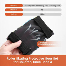 Roller Skating Protective Gear Set for Children, Full Equipment, Skateboard, Roller Skates, Balance Bike, Knee Pads A