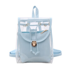 2Stk Rucksack Transparent Mit Mehrfachfächern PVC Leder