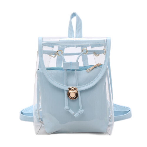2Stk Rucksack Transparent Mit Mehrfachfächern PVC Leder
