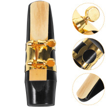 2Stk Alto Saxophone Mundstück Schwarz Gold Metall