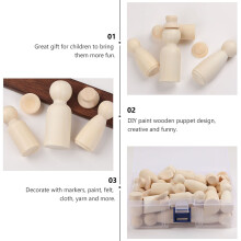 72 Teile Holzfarbene DIY Bemalte Holzfiguren Mit