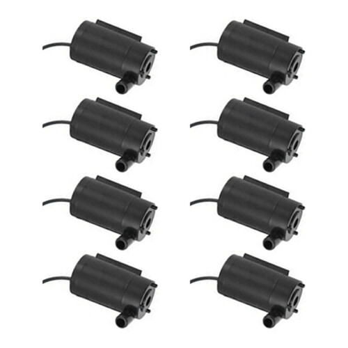 8pcs Black Silent  Submersible Pump for DC3V 5V for Computer Water Cooling USB Powered Horizontal