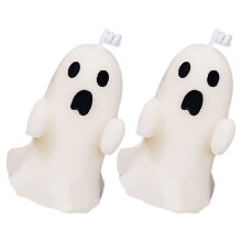 6Stk Weiße Duftkerzen Sojawachs Halloween